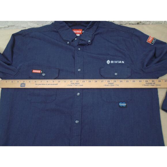 Rivian automotive official Tecgen FR Size XL Navy Work Button Shirt - Used - Picture 5 of 12